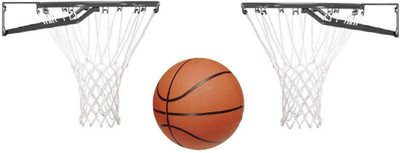 

HEALTH FIT INDIA With Net, Pair of 10 mm. Basket Ball Ring, Black Color, 1 Basketball Kit