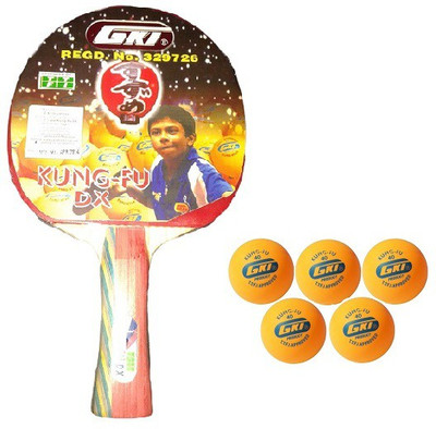 GKI Combo of Two, One 'Kung FU DX ' table tennis racquet and Five 'KUNG FU' Ping Pong Balls- Table Tennis Kit available at flipkart for Rs.1290