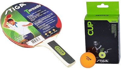 Stiga Combo Of Two, One 'Tornado' Table tennis Racquet , and One 'Cup' Ping Pong Ball Box- Table Tennis Kit