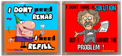

Thoughtroad REHAB REFILL SOLUTION Fridge Magnet Pack of 2(Multicolor)