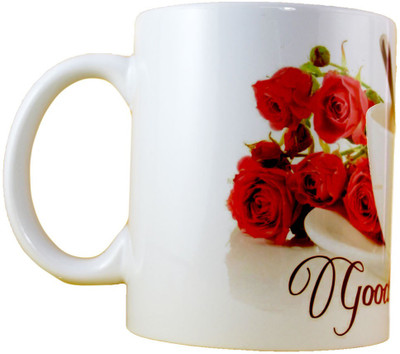 

juvixbuy Good Morning Coffee Ceramic Mug(325 ml), Multicolor