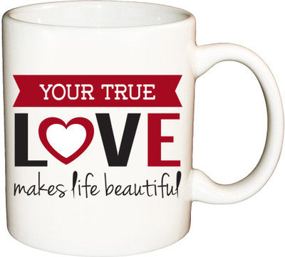 

ShopBuzz your true love printed coffee mug Ceramic Mug(350 ml), Multicolor
