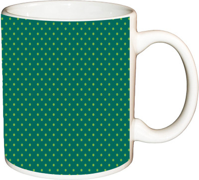 

ShopBuzz Green shade Dots printed coffee mug Ceramic Mug(350 ml), Multicolor