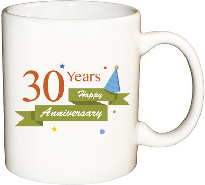 

ShopBuzz 30 years anniversary printed coffee mug Ceramic Mug(350 ml), Multicolor