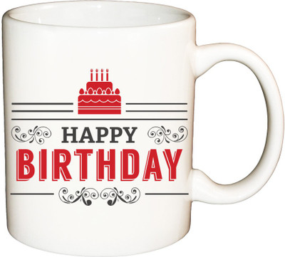 

ShopBuzz HBD cake printed coffee mug Ceramic Mug(350 ml), Multicolor