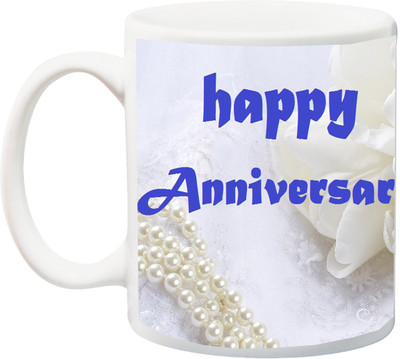 

Stylotrendz Happy Anniversary perfect gift for Husband/Wife Ceramic Mug(325 ml), White