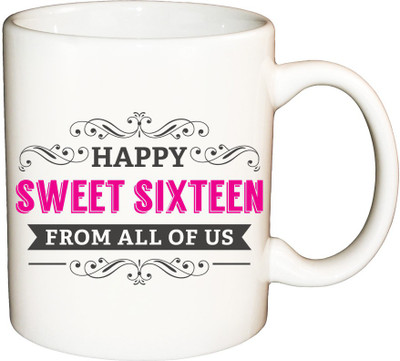 

ShopBuzz sweet sixteen all us printed coffee mug Ceramic Mug(350 ml), Multicolor
