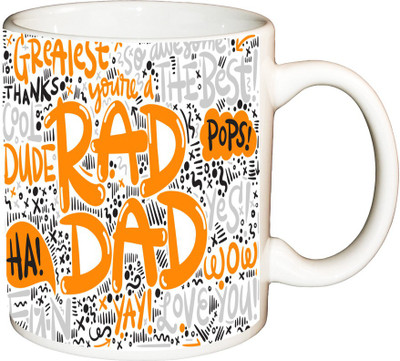 

ShopBuzz Rad Dad printed coffee mug Ceramic Mug(350 ml), Multicolor