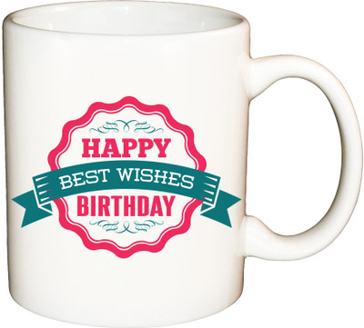 

ShopBuzz HBD best wishes printed coffee mug Ceramic Mug(350 ml), Multicolor