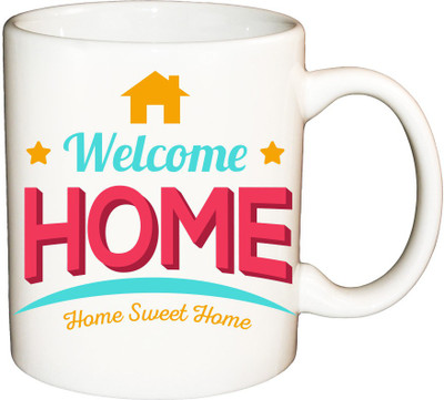 

ShopBuzz Welcome Home printed coffee mug Ceramic Mug(350 ml), Multicolor