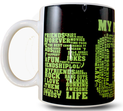 

juvixbuy My Friends Rock Coffee Ceramic Mug(325 ml), Multicolor