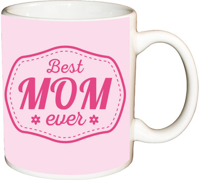 

ShopBuzz Best mom ever star printed coffee mug Ceramic Mug(350 ml), Multicolor