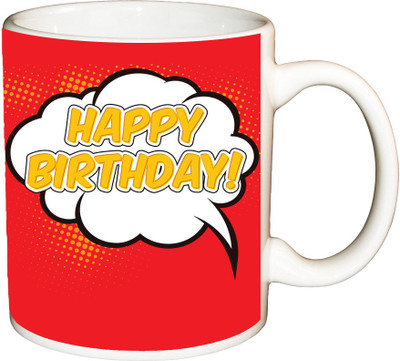 

ShopBuzz happy bday printed coffee mug Ceramic Mug(350 ml), Multicolor