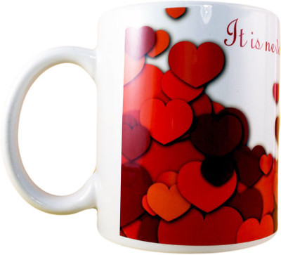 

juvixbuy It is Never Too Late to Fall in Love Coffee Ceramic Mug(325 ml), Multicolor