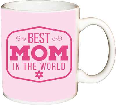 

ShopBuzz Best mom in the world printed coffee mug Ceramic Mug(350 ml), Multicolor