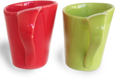 

Indeavour INDCR1965 Ceramic Mug(180 ml, Pack of 2), Multicolor