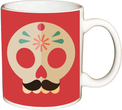

ShopBuzz cartoon face Mostache printed coffee mug Ceramic Mug(350 ml), Multicolor