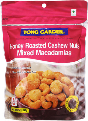 

Tong Garden Honey Roasted Cashew Nuts Mixed Macadamias Cashews, Macadamia Nuts(140 g, Pouch)