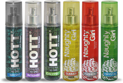 

Hott SPORT INTENSE CALYPSO And Naughty Girl SUMMER FASHION CRYSTAL Perfume For Combo Pack of 6 -60ML Eau de Parfum - 60 ml(For Men & Women)