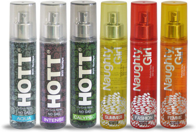 

Hott AQUA INTENSE CALYPSO And Naughty Girl SUMMER FASHION FEMME Perfume For Combo Pack of 6 -60ML Eau de Parfum - 60 ml(For Men & Women)