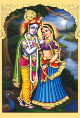 

Radhey Krishna Painting Wallpaper Poster on LARGE PRINT 36X24 INCHES Photographic Paper(36 inch X 24 inch, Rolled)
