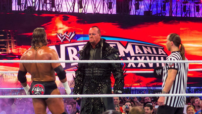 

Wrestlemania XXVIII 28 The Undertaker VS Triple H and Shawn Michaels as Referee poster on quality paper 13x19 Paper Print(19 inch X 13 inch, Rolled)