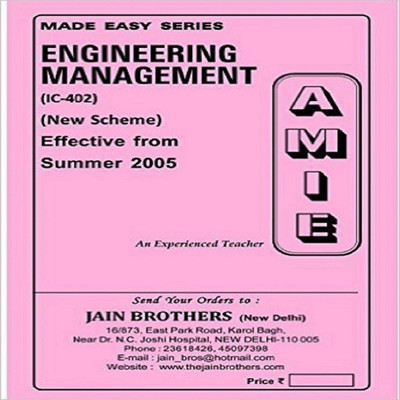 AMIE- Section - (B) Engineering Management ( IC-402) Management OF Systems Solved And Unsolved Paper(Paperback, JAIN BROTHERS (BY AN EXPERIENCED TEACHER))