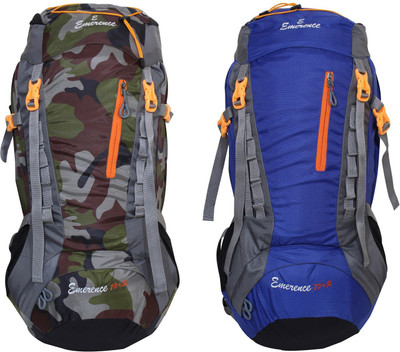 

Emerence 1021 Rucksack, Hiking Backpack 75Lts (Camouflage & Royal Blue) Set of 2 Rucksack - 75 L(Multicolor)