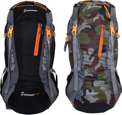 

Emerence 1021 Rucksack, Hiking Backpack 75Lts (Black & Camouflage) Set of 2 Rucksack - 75 L(Multicolor)