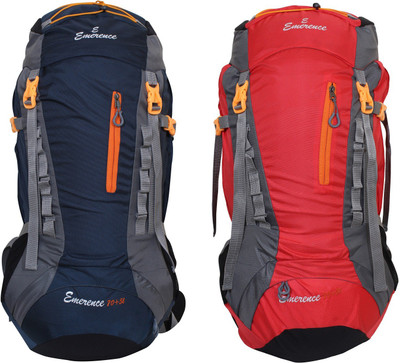 

Emerence 1021 Rucksack, Hiking Backpack 75Lts (Navy Blue & Red) Set of 2 Rucksack - 75 L(Multicolor)