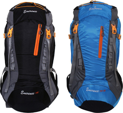 

Emerence 1021 Rucksack, Hiking Backpack 75Lts (Black & Sky Blue) Set of 2 Rucksack - 75 L(Multicolor)