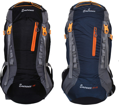 

Emerence 1021 Rucksack, Hiking Backpack 75Lts (Black & Navy Blue) Set of 2 Rucksack - 75 L(Multicolor)