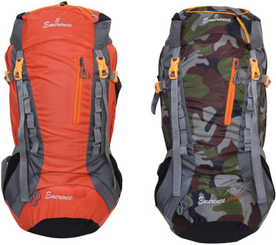 

Emerence 1021 Rucksack, Hiking Backpack 75Lts (Orange & Camouflage) Set of 2 Rucksack - 75 L(Multicolor)