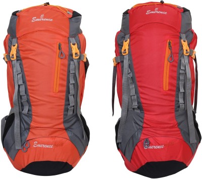 

Emerence 1021 Rucksack, Hiking Backpack 75Lts (Orange & Red) Set of 2 Rucksack - 75 L(Multicolor)