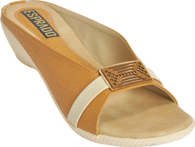 

ESPRADO Women Beige & White Wedges