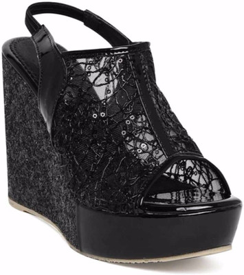 

Stepee Women Black Wedges