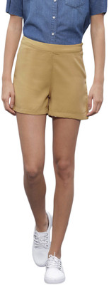 ether Solid Women Brown Basic Shorts