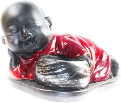 

Gaba Trend Reclining Baby Buddha Statue Decorative Showpiece - 10 cm(Polyresin, Maroon)