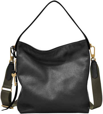 

Fossil Women Casual Black Genuine Leather Hobo