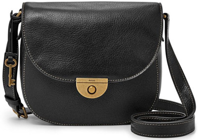 

Fossil Women Casual Black Genuine Leather Hand-held Bag