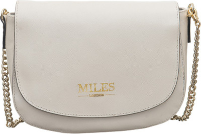 

Miles London Women Evening/Party White Genuine Leather Sling Bag
