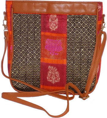 

Bagaholics Girls Casual Orange Silk Sling Bag