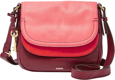 

Fossil Women Casual Red Genuine Leather Sling Bag