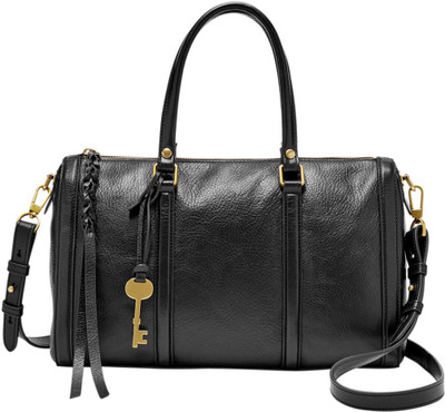 

Fossil Women Casual Black Genuine Leather Satchel