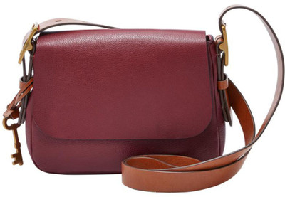 

Fossil Women Casual Maroon Genuine Leather Sling Bag