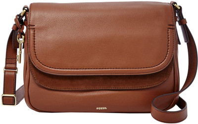 

Fossil Women Formal Brown Genuine Leather Hand-held Bag