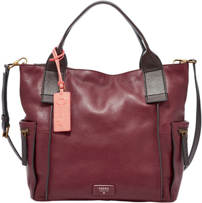 

Fossil Women Casual Maroon Genuine Leather Satchel