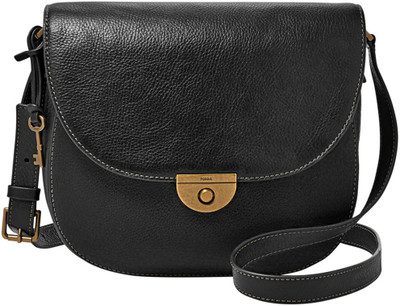 

Fossil Women Casual Black Genuine Leather Hand-held Bag