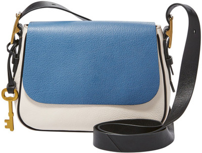 

Fossil Women Casual Blue Genuine Leather Sling Bag