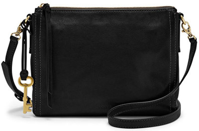 

Fossil Women Casual Black Genuine Leather Sling Bag